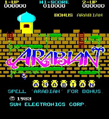 Arabian (Atari) screen shot title